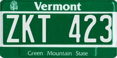 VT license plate ZKT423