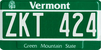 VT license plate ZKT424