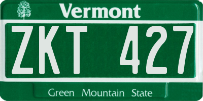 VT license plate ZKT427