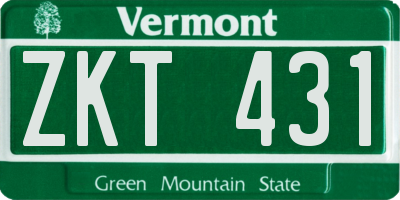 VT license plate ZKT431