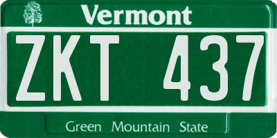 VT license plate ZKT437