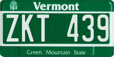 VT license plate ZKT439