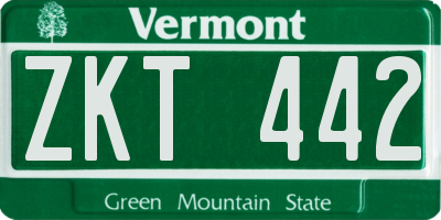 VT license plate ZKT442