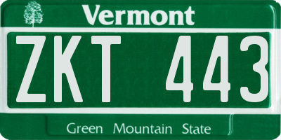VT license plate ZKT443