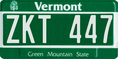 VT license plate ZKT447