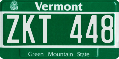 VT license plate ZKT448