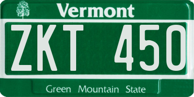 VT license plate ZKT450
