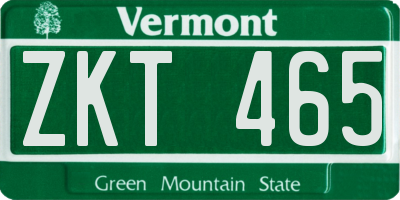 VT license plate ZKT465