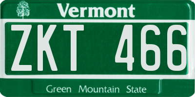 VT license plate ZKT466