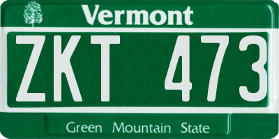 VT license plate ZKT473