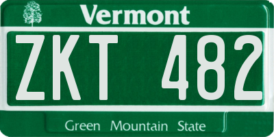 VT license plate ZKT482