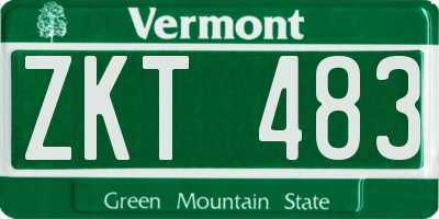 VT license plate ZKT483