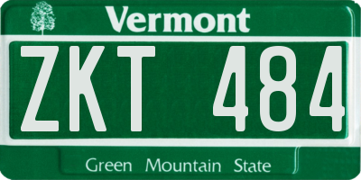 VT license plate ZKT484