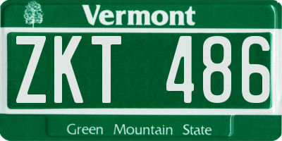 VT license plate ZKT486