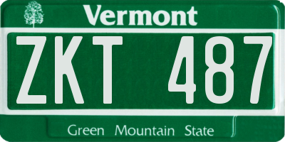 VT license plate ZKT487