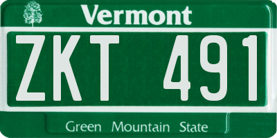 VT license plate ZKT491