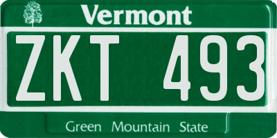 VT license plate ZKT493