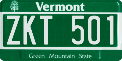 VT license plate ZKT501