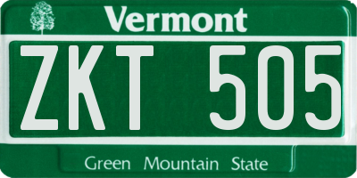 VT license plate ZKT505