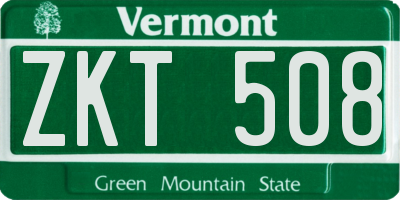 VT license plate ZKT508