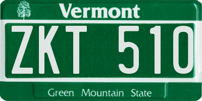 VT license plate ZKT510