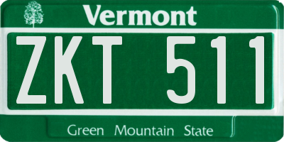 VT license plate ZKT511