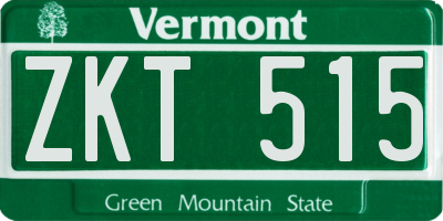 VT license plate ZKT515