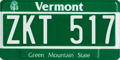 VT license plate ZKT517