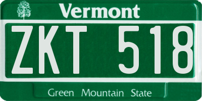 VT license plate ZKT518