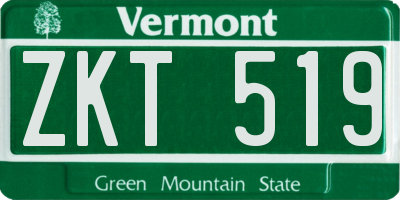 VT license plate ZKT519