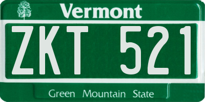 VT license plate ZKT521