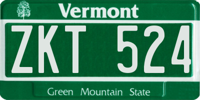 VT license plate ZKT524