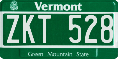 VT license plate ZKT528