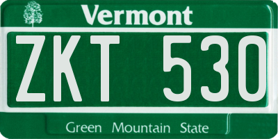 VT license plate ZKT530