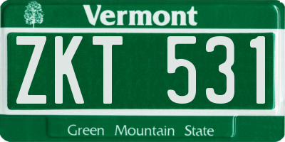 VT license plate ZKT531