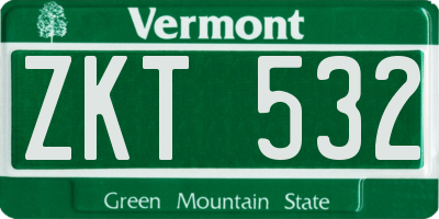 VT license plate ZKT532