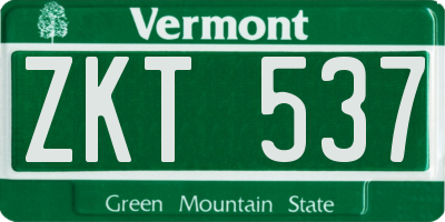 VT license plate ZKT537