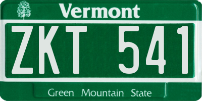 VT license plate ZKT541