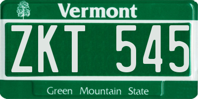 VT license plate ZKT545