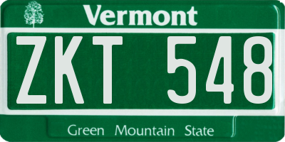 VT license plate ZKT548