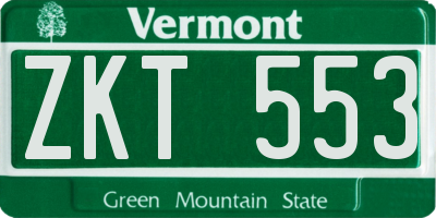 VT license plate ZKT553