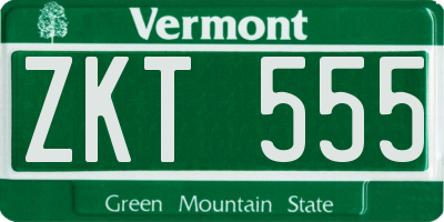 VT license plate ZKT555