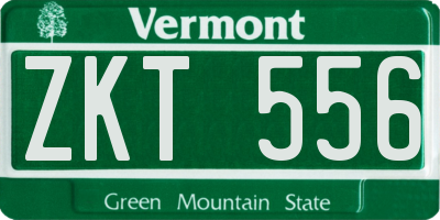 VT license plate ZKT556