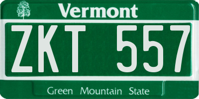 VT license plate ZKT557