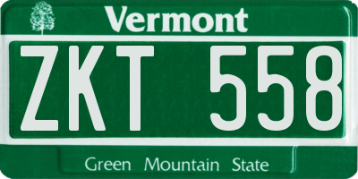 VT license plate ZKT558