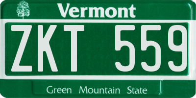 VT license plate ZKT559