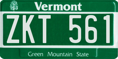 VT license plate ZKT561