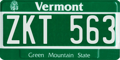 VT license plate ZKT563