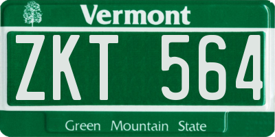 VT license plate ZKT564