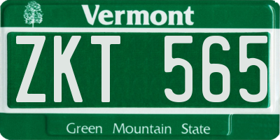 VT license plate ZKT565